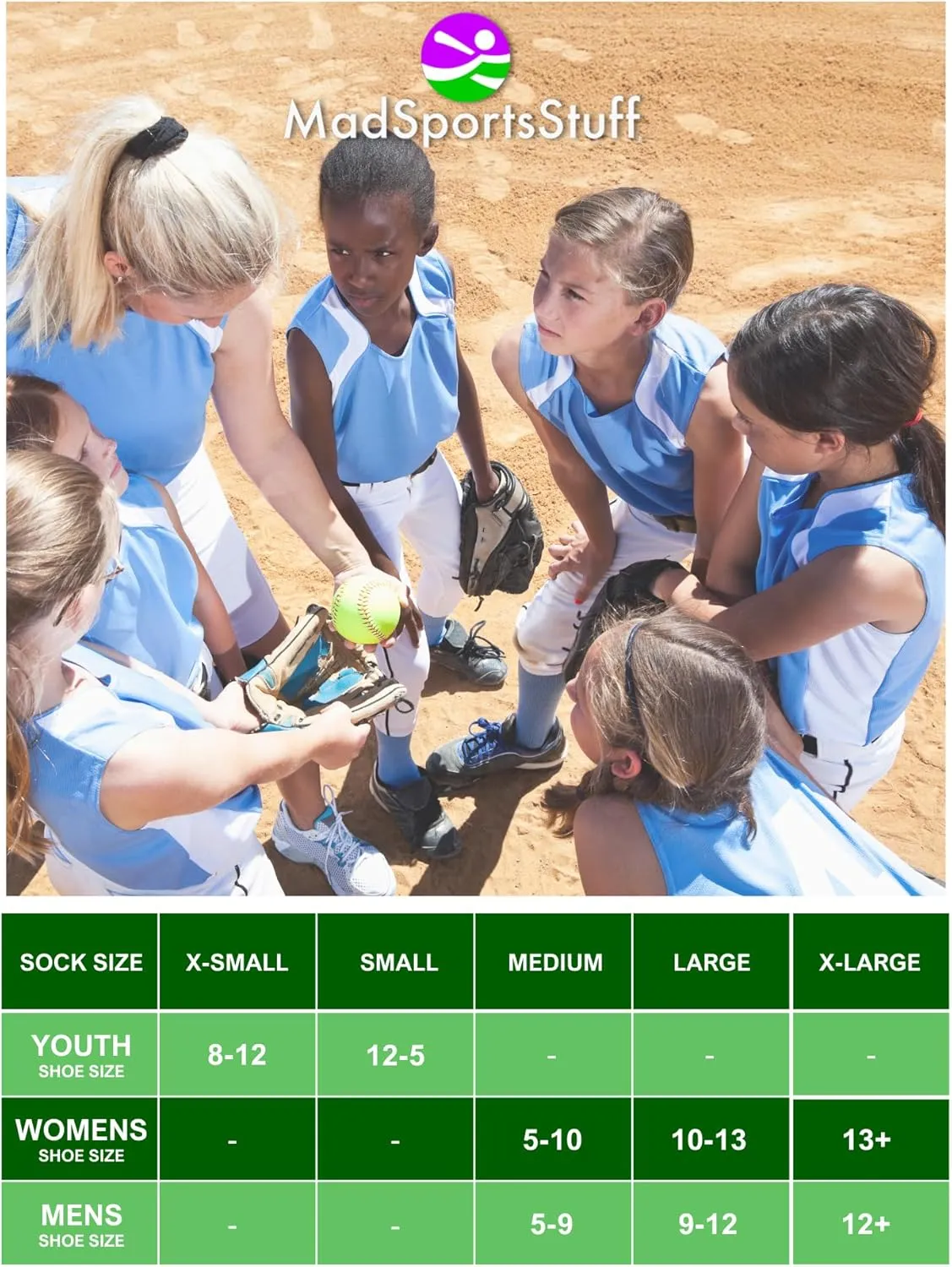 Flame Fire Softball Socks for Girls, Boys, Women, and Men Youth & Adult Over the Calf Fun Team Socks