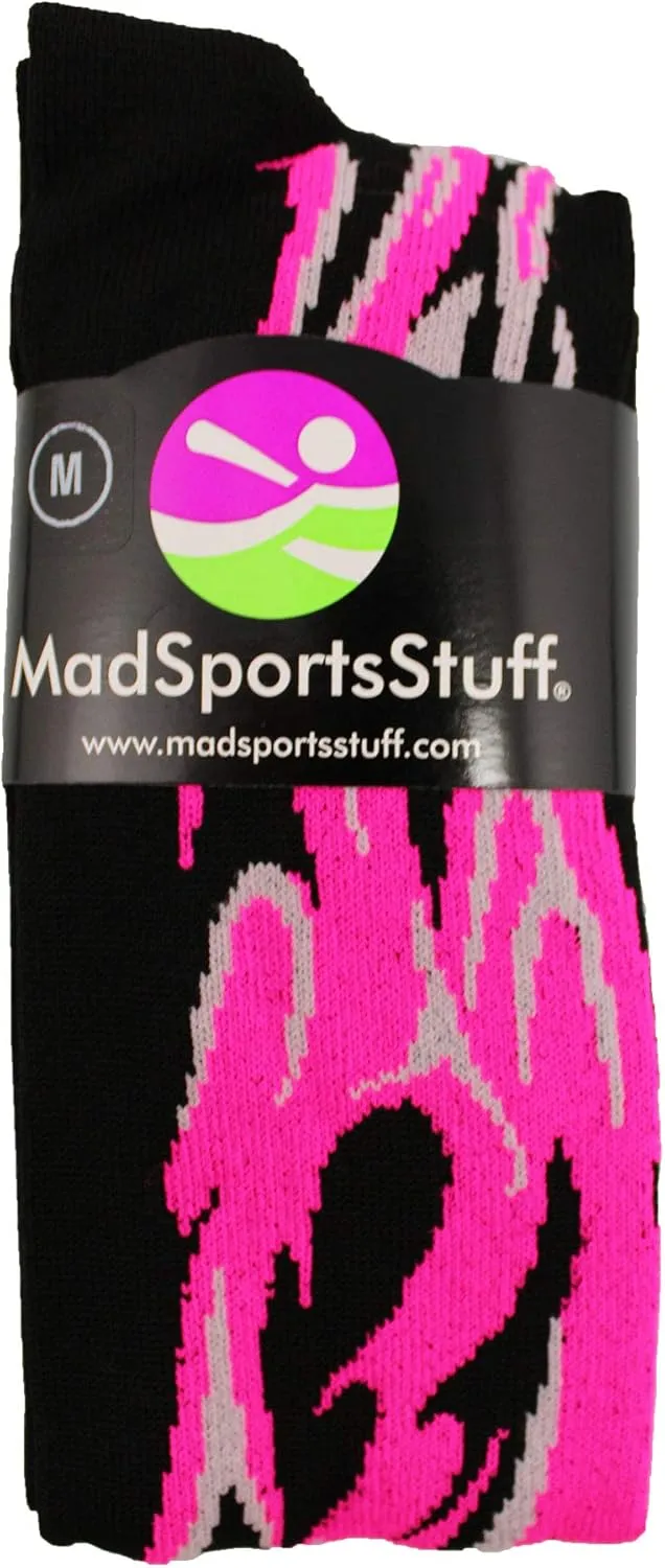 Flame Fire Softball Socks for Girls, Boys, Women, and Men Youth & Adult Over the Calf Fun Team Socks