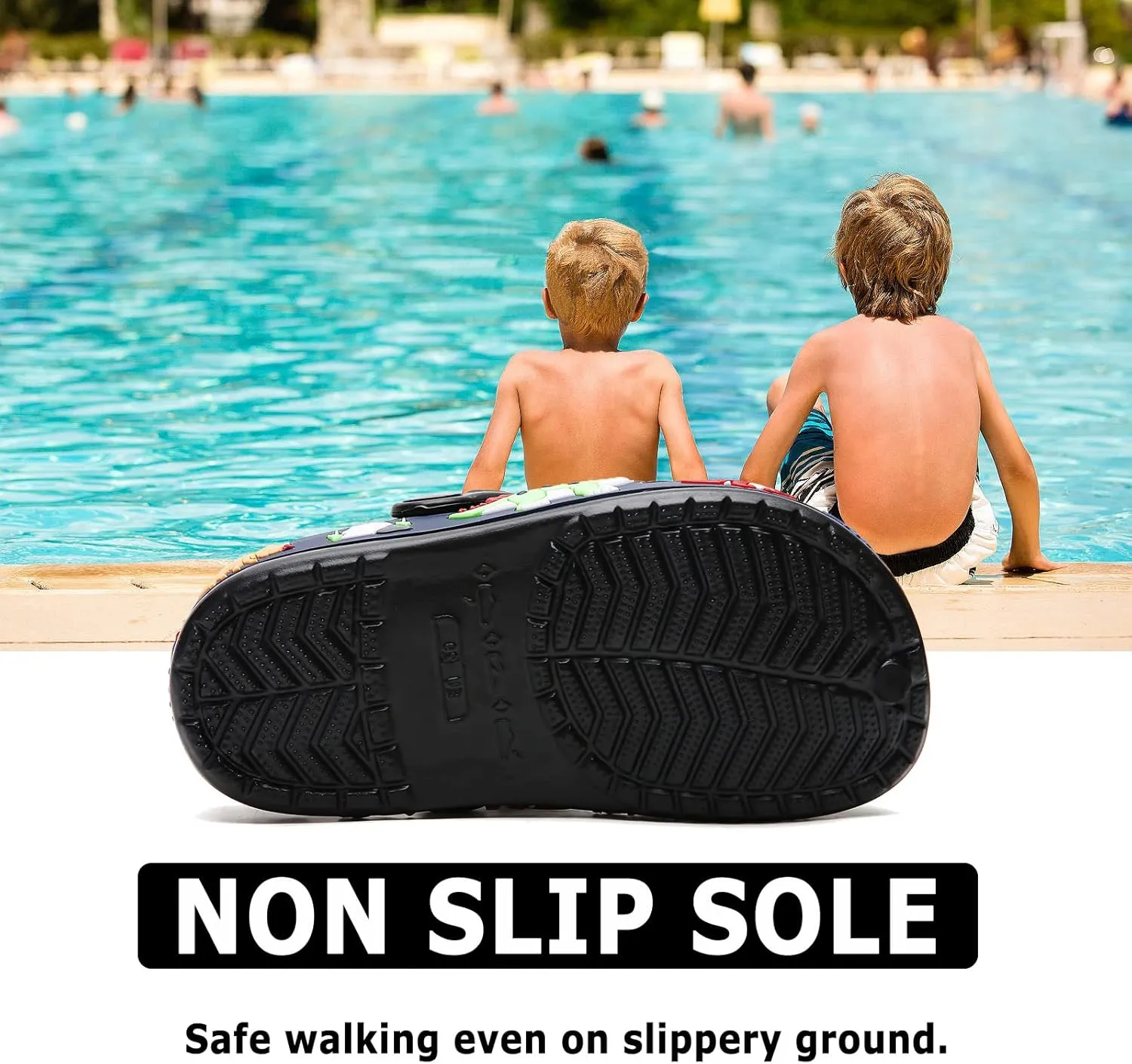 FLIOZY Boys Girls Garden Clogs: Classic Graphic Beach Sandals - Summer Slip On Water Shoes - Outdoor Non-Slip Slippers for Toddler Little/Big Kid