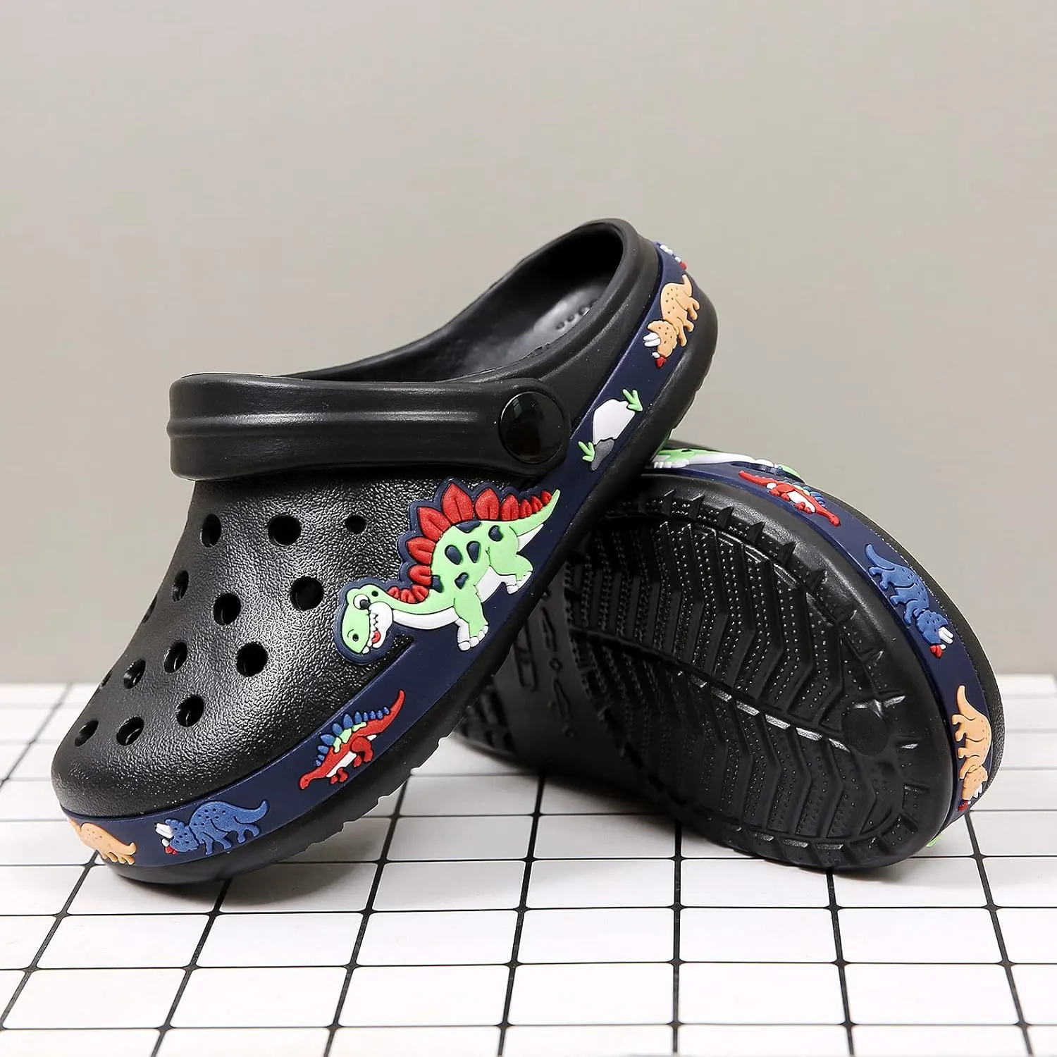 FLIOZY Boys Girls Garden Clogs: Classic Graphic Beach Sandals - Summer Slip On Water Shoes - Outdoor Non-Slip Slippers for Toddler Little/Big Kid