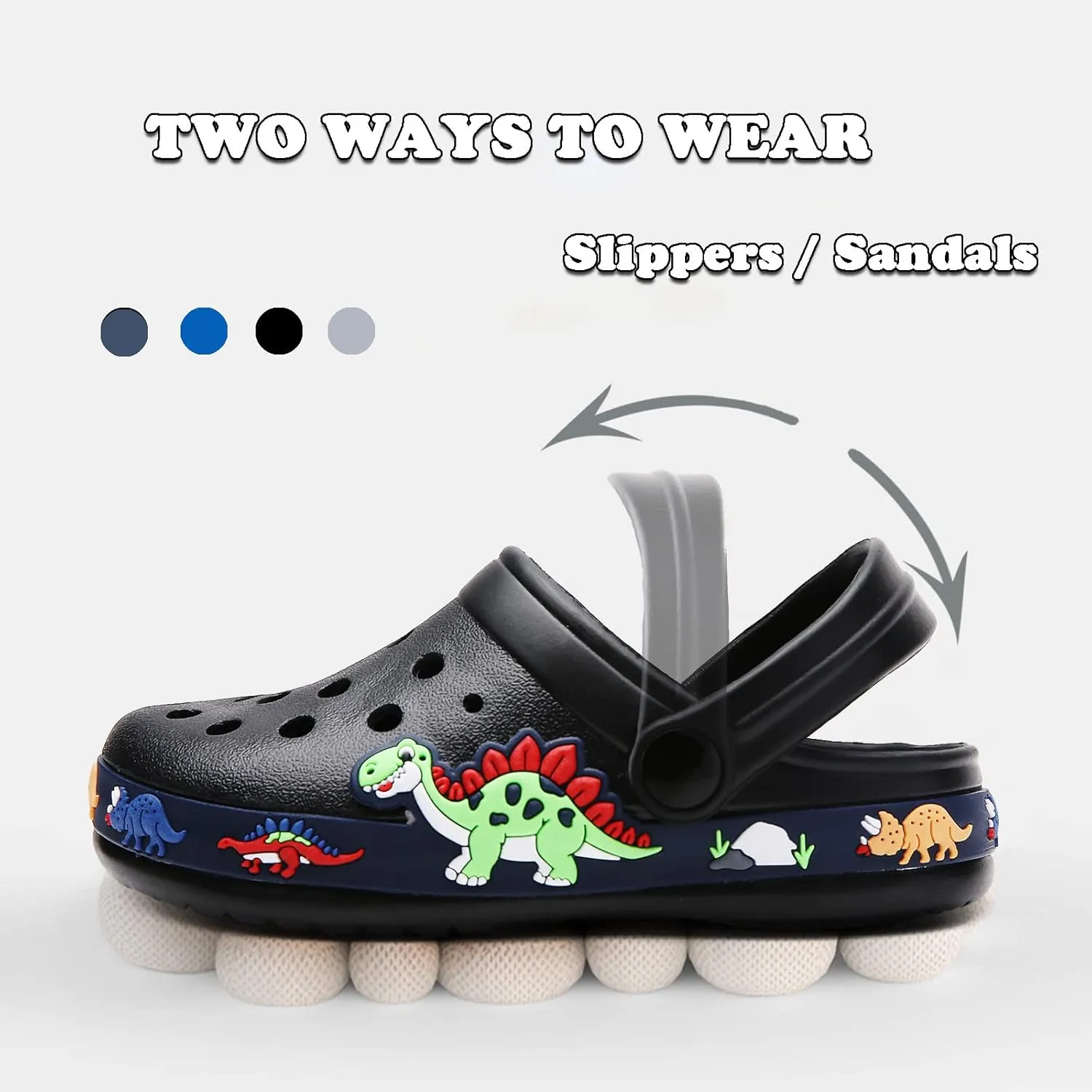 FLIOZY Boys Girls Garden Clogs: Classic Graphic Beach Sandals - Summer Slip On Water Shoes - Outdoor Non-Slip Slippers for Toddler Little/Big Kid