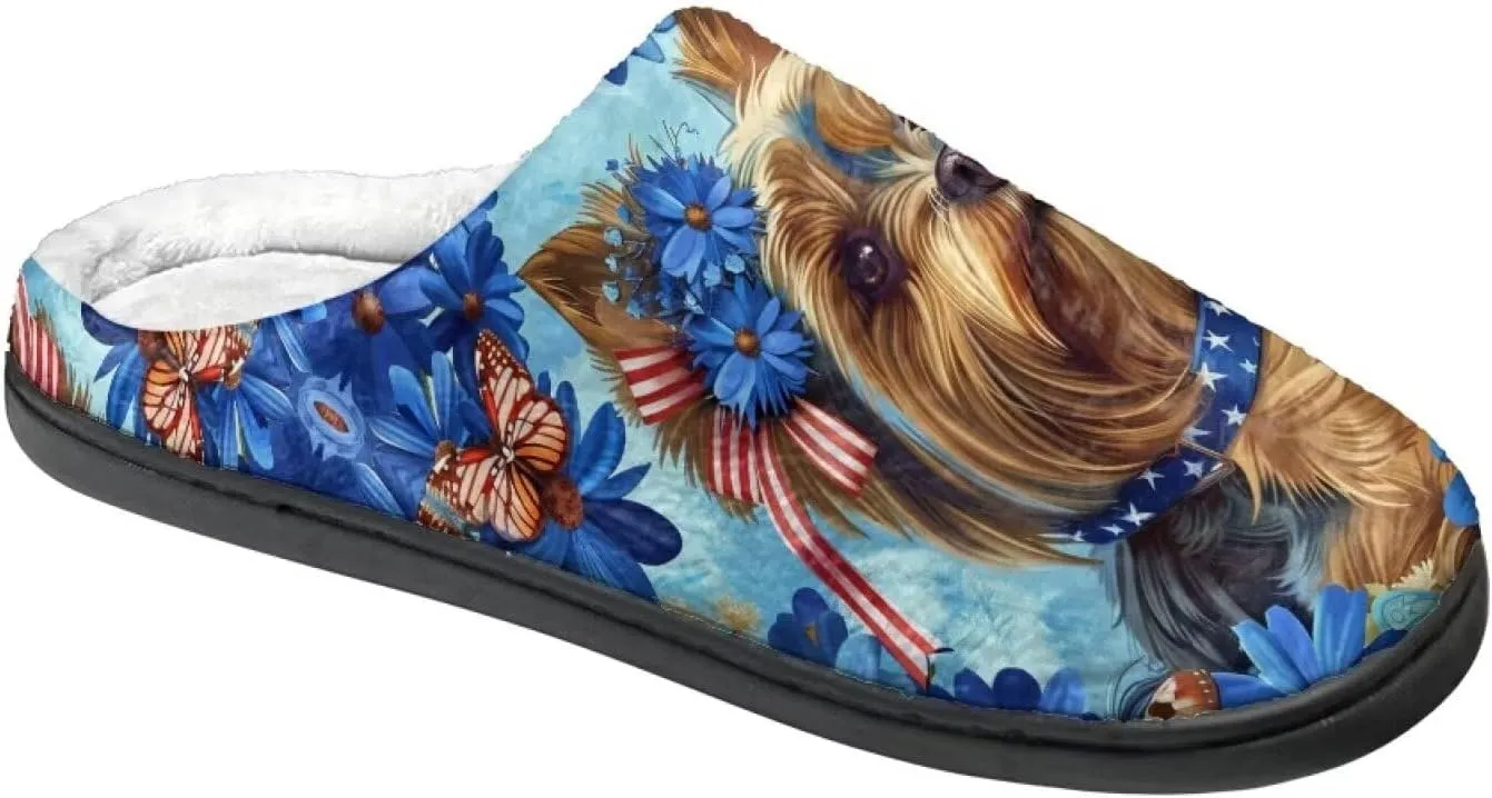 Fluffy Slippers, Slip On Scuff Slippers with Non-Slip Rubber Sole, Soft Comfy Bedroom Slippers