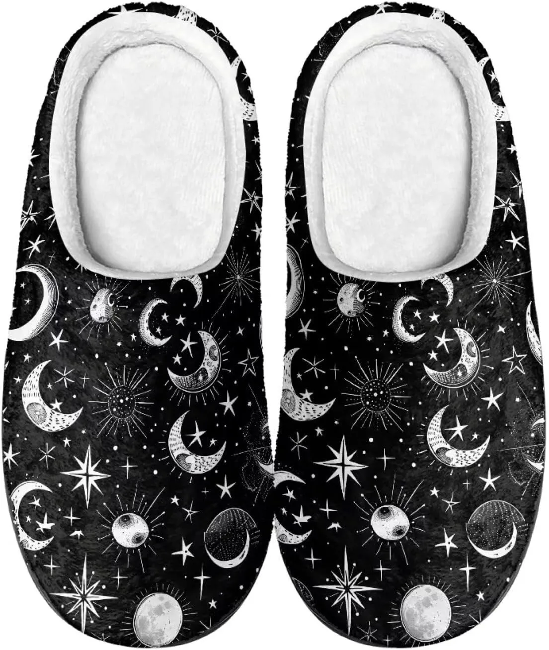 Fluffy Slippers, Slip On Scuff Slippers with Non-Slip Rubber Sole, Soft Comfy Bedroom Slippers