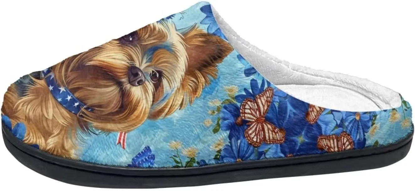 Fluffy Slippers, Slip On Scuff Slippers with Non-Slip Rubber Sole, Soft Comfy Bedroom Slippers