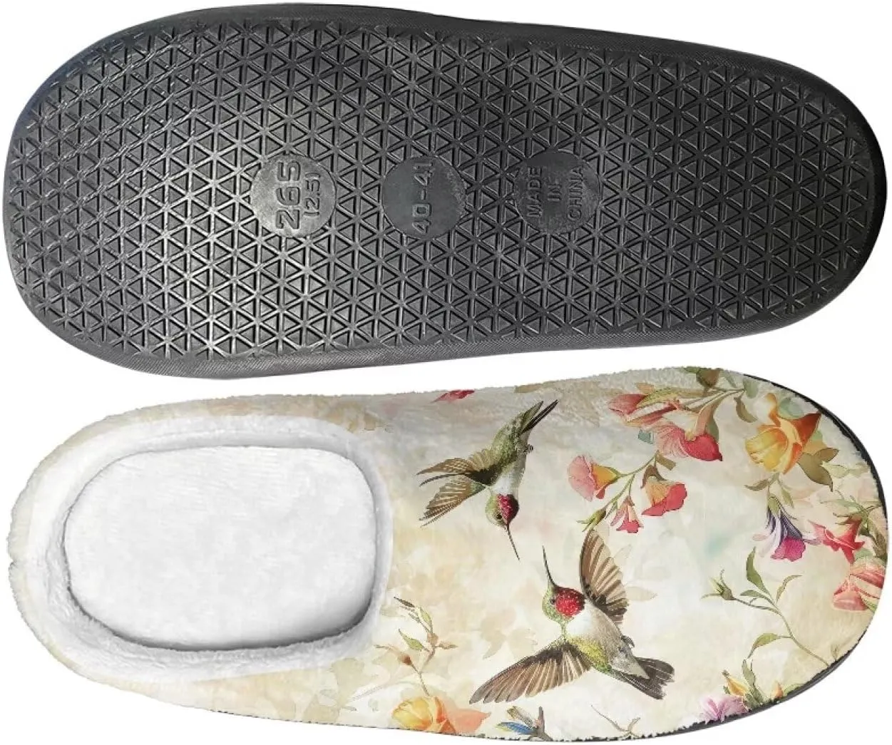 Fluffy Slippers, Slip On Scuff Slippers with Non-Slip Rubber Sole, Soft Comfy Bedroom Slippers