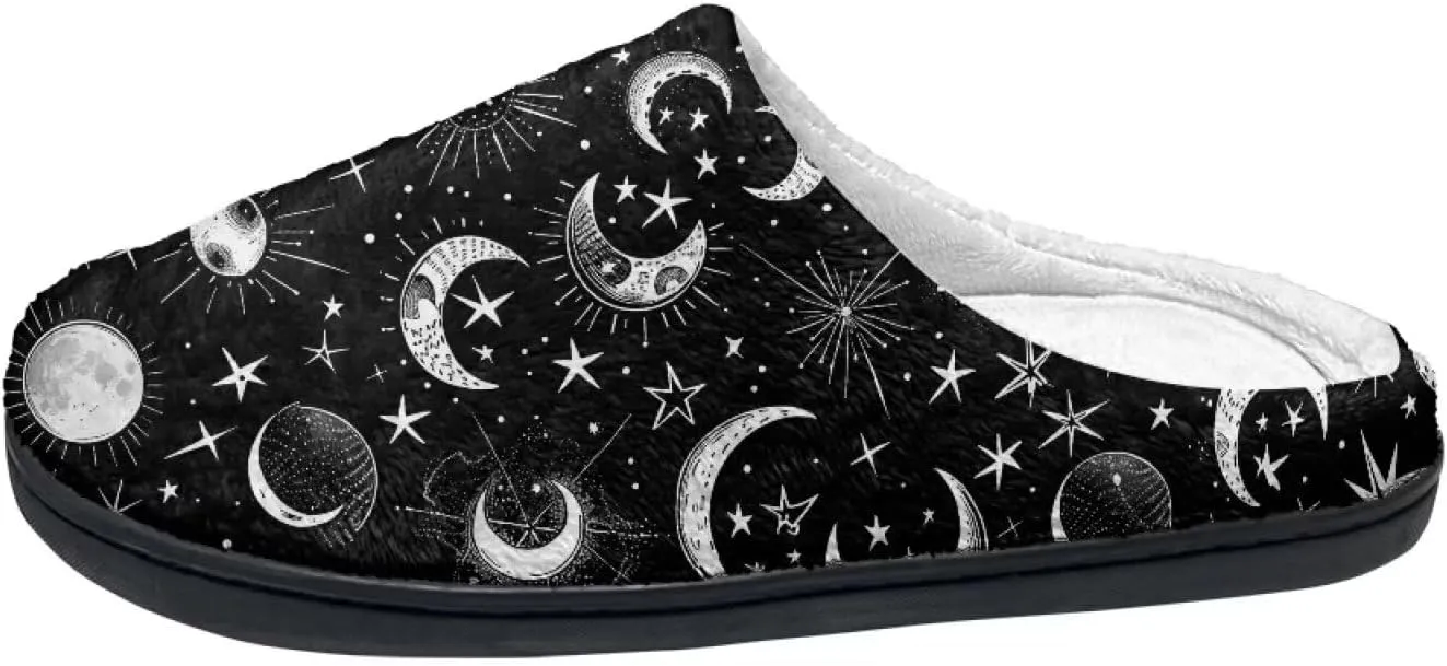 Fluffy Slippers, Slip On Scuff Slippers with Non-Slip Rubber Sole, Soft Comfy Bedroom Slippers