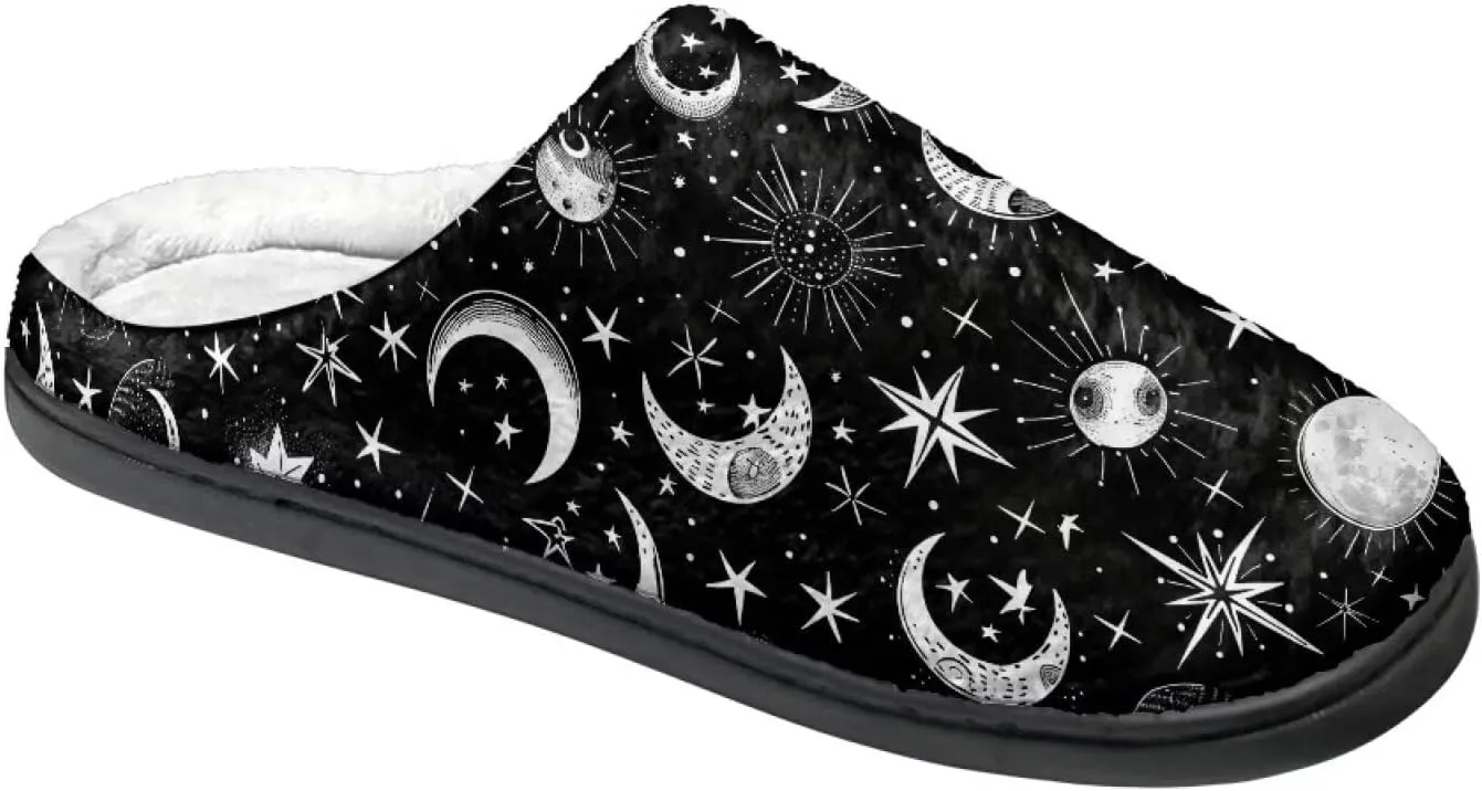 Fluffy Slippers, Slip On Scuff Slippers with Non-Slip Rubber Sole, Soft Comfy Bedroom Slippers