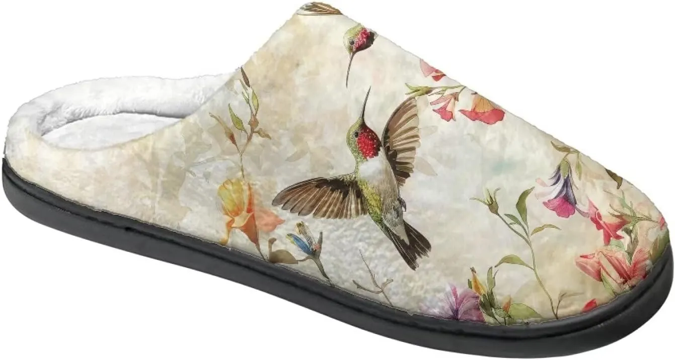 Fluffy Slippers, Slip On Scuff Slippers with Non-Slip Rubber Sole, Soft Comfy Bedroom Slippers
