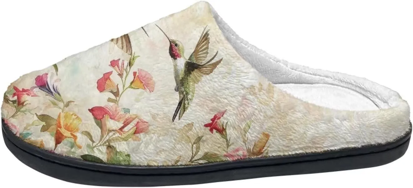 Fluffy Slippers, Slip On Scuff Slippers with Non-Slip Rubber Sole, Soft Comfy Bedroom Slippers