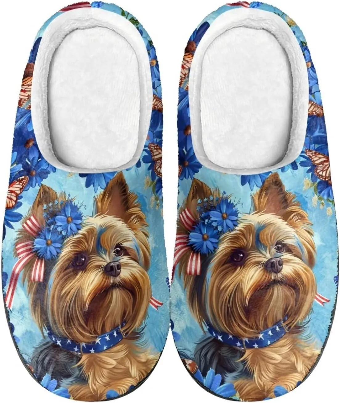 Fluffy Slippers, Slip On Scuff Slippers with Non-Slip Rubber Sole, Soft Comfy Bedroom Slippers