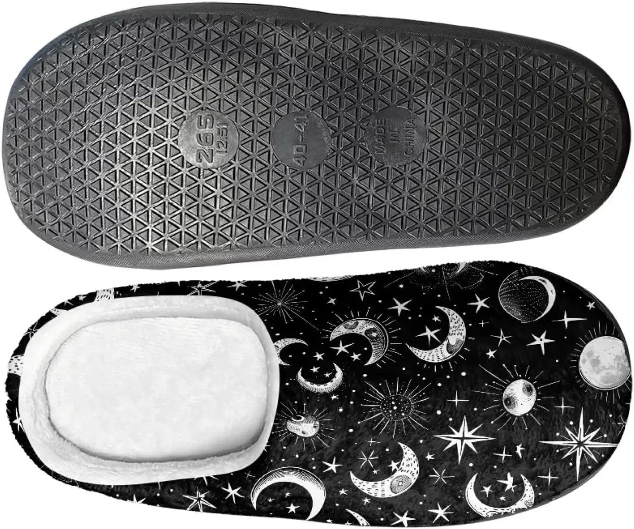 Fluffy Slippers, Slip On Scuff Slippers with Non-Slip Rubber Sole, Soft Comfy Bedroom Slippers