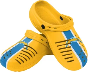 FOCO Men's NFL Logo Team Stripe Garden Water Sandals Shoes Slipper Clogs with Strap, 11-12