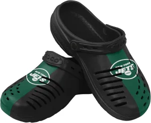 FOCO Men's NFL Logo Team Stripe Garden Water Sandals Shoes Slipper Clogs with Strap, 13-14