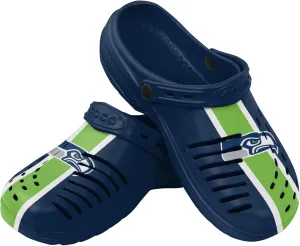 FOCO Men's NFL Logo Team Stripe Garden Water Sandals Shoes Slipper Clogs with Strap, 13-14