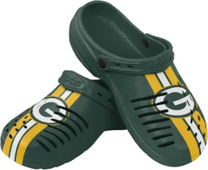 FOCO Men's NFL Logo Team Stripe Garden Water Sandals Shoes Slipper Clogs with Strap, 13-14