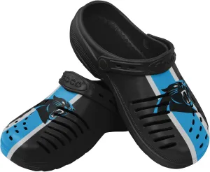 FOCO Men's NFL Logo Team Stripe Garden Water Sandals Shoes Slipper Clogs with Strap, 9-10