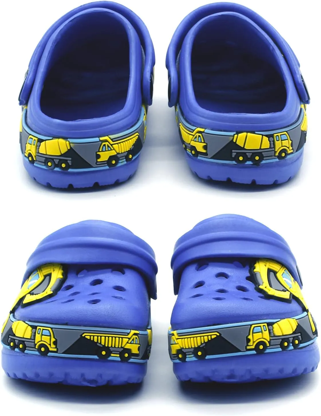 FolHaoth Toddlers Cute Cartoon Excavator Racecar Pattern Boys Girls Clogs Slip On Lightweight Breathable Kids Sandals Non Slip Indoor Outdoor Beach Pool Shower Slippers Shoes