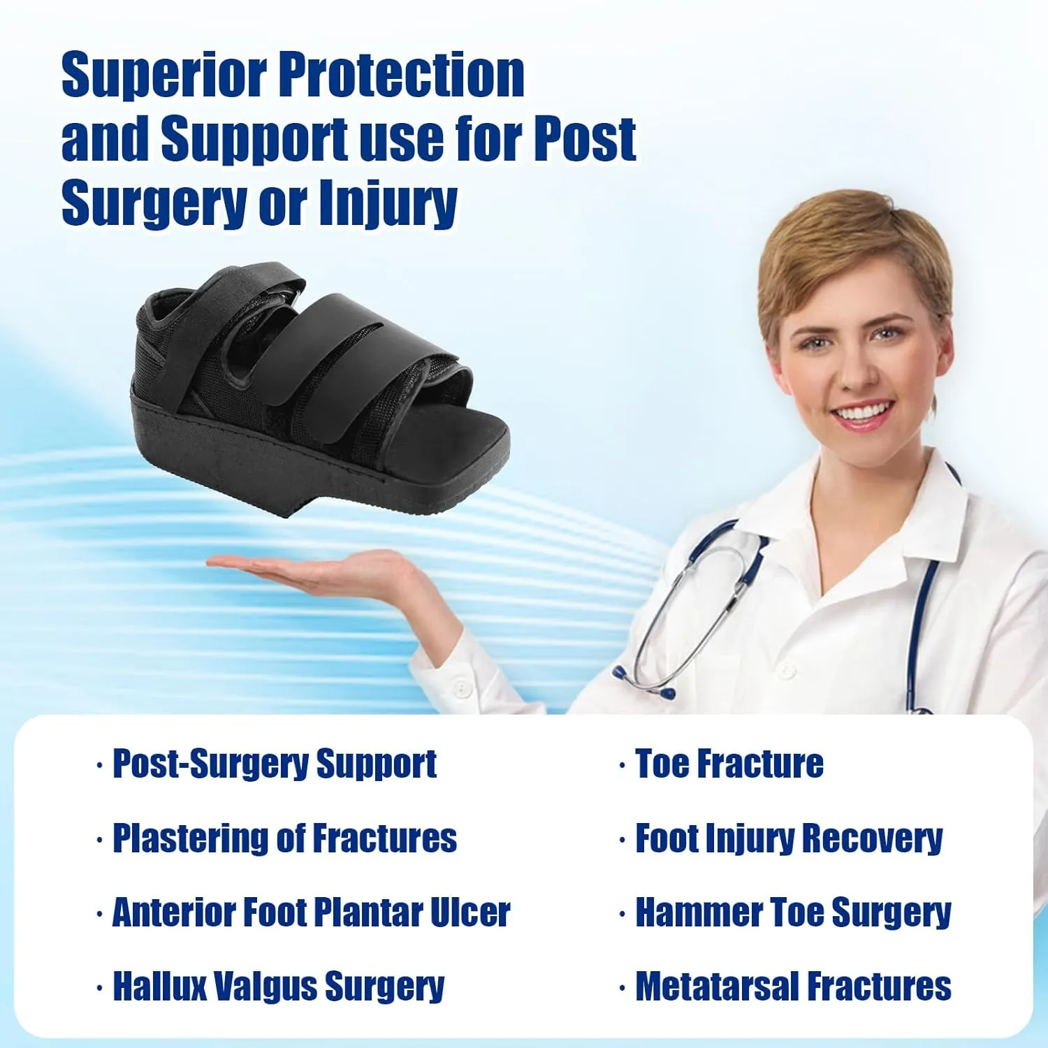 forefoot Offloading Post Op Shoe-Wedge Post Op Shoe Ortho Wedge Healing Shoe Non Weight Bearing Offloading Shoe for Broken Toe, Bunion, Hammer toe, Diabetic Foot Ulcer for Men and Women, XL