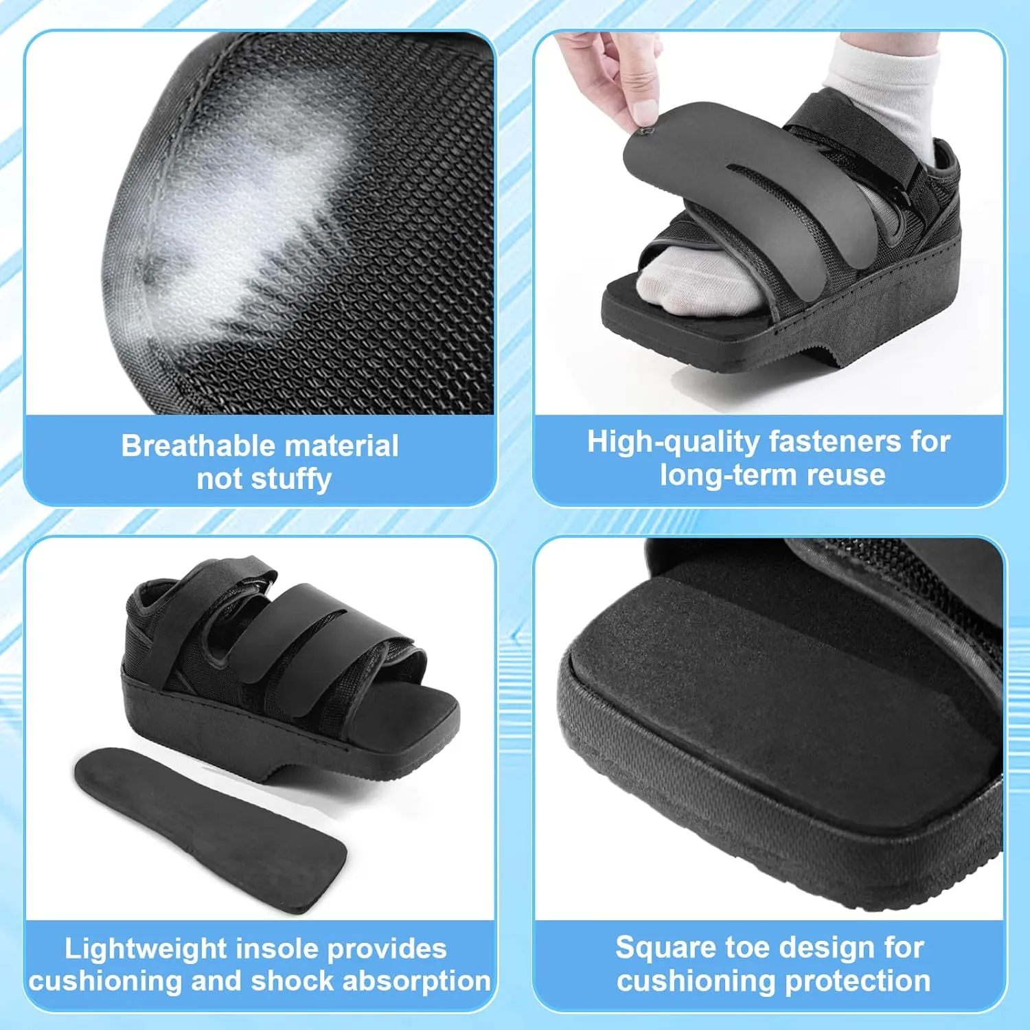 forefoot Offloading Post Op Shoe-Wedge Post Op Shoe Ortho Wedge Healing Shoe Non Weight Bearing Offloading Shoe for Broken Toe, Bunion, Hammer toe, Diabetic Foot Ulcer for Men and Women, XL