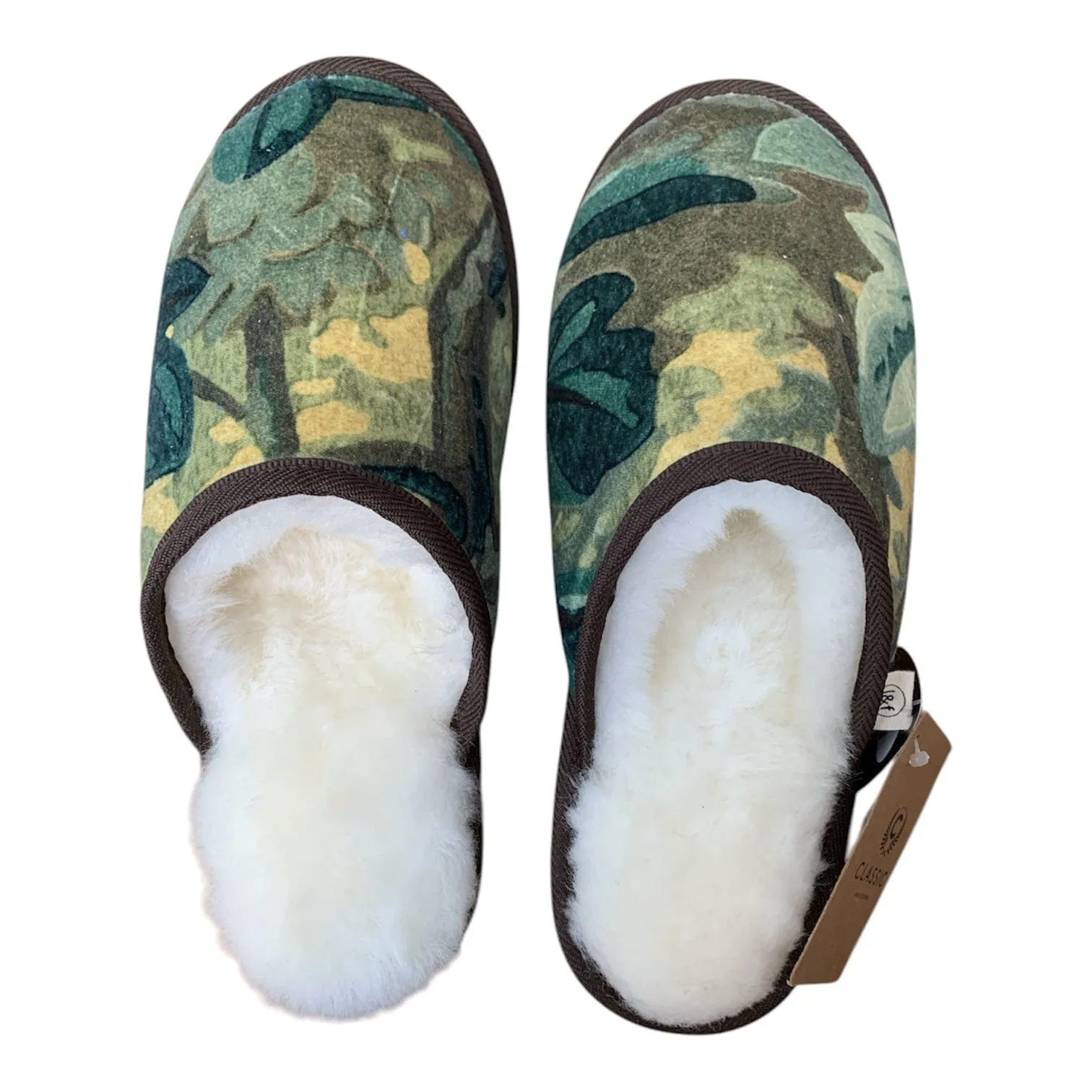 Forest Scene Medium White Slippers