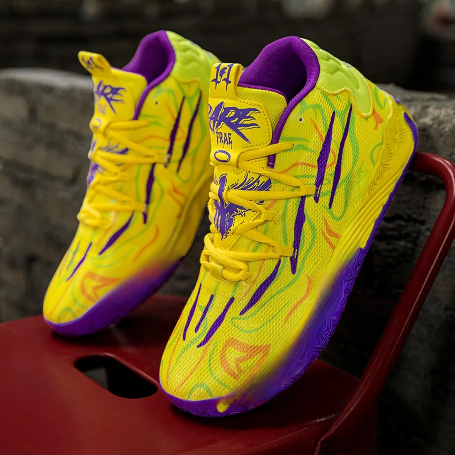 FOTN Womens Multicolour Lace Up Fashion Sneaker High-Top Casual Breathable Sports Athletic Walking Running Basketball Shoes
