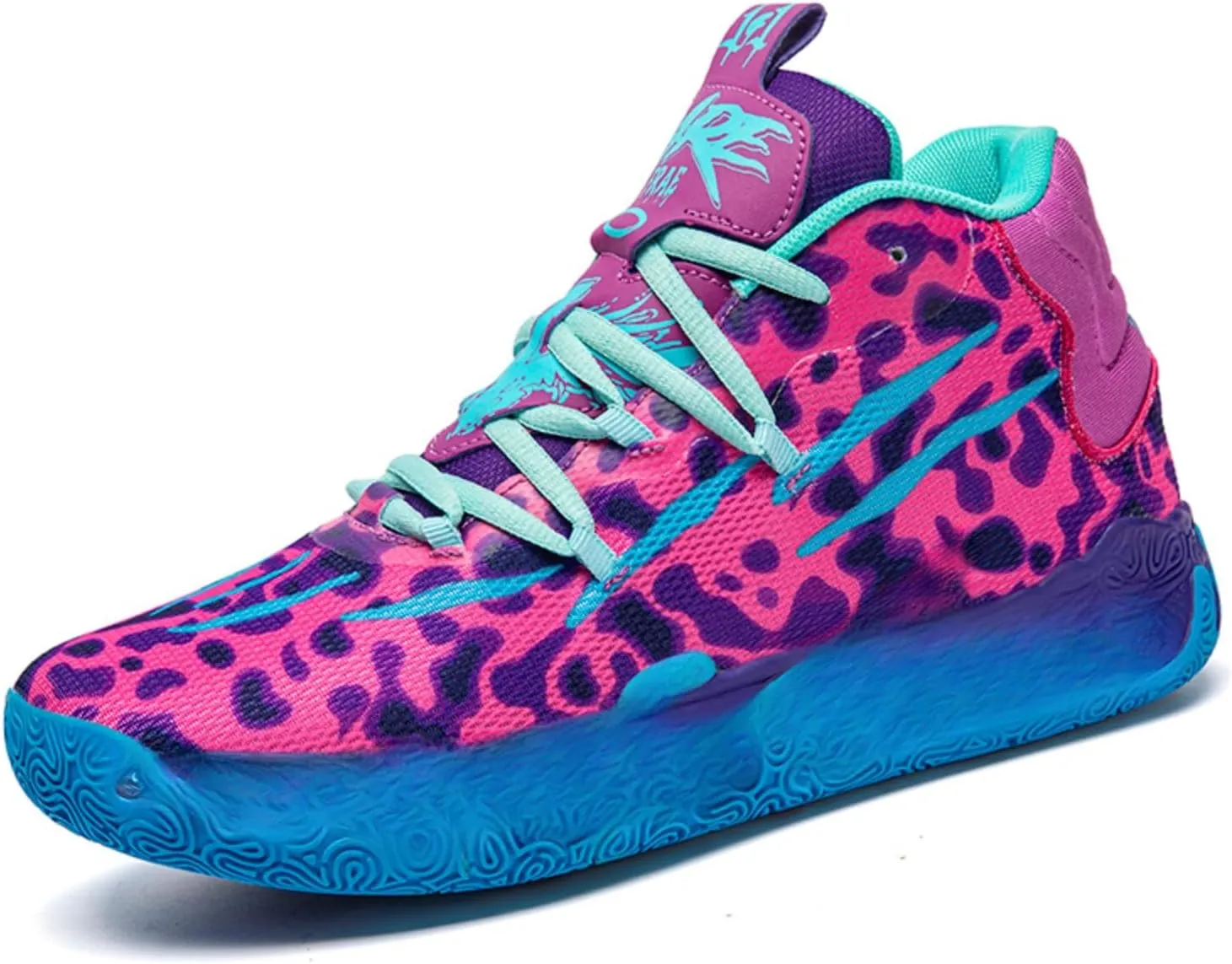 FOTN Womens Multicolour Lace Up Fashion Sneaker High-Top Casual Breathable Sports Athletic Walking Running Basketball Shoes