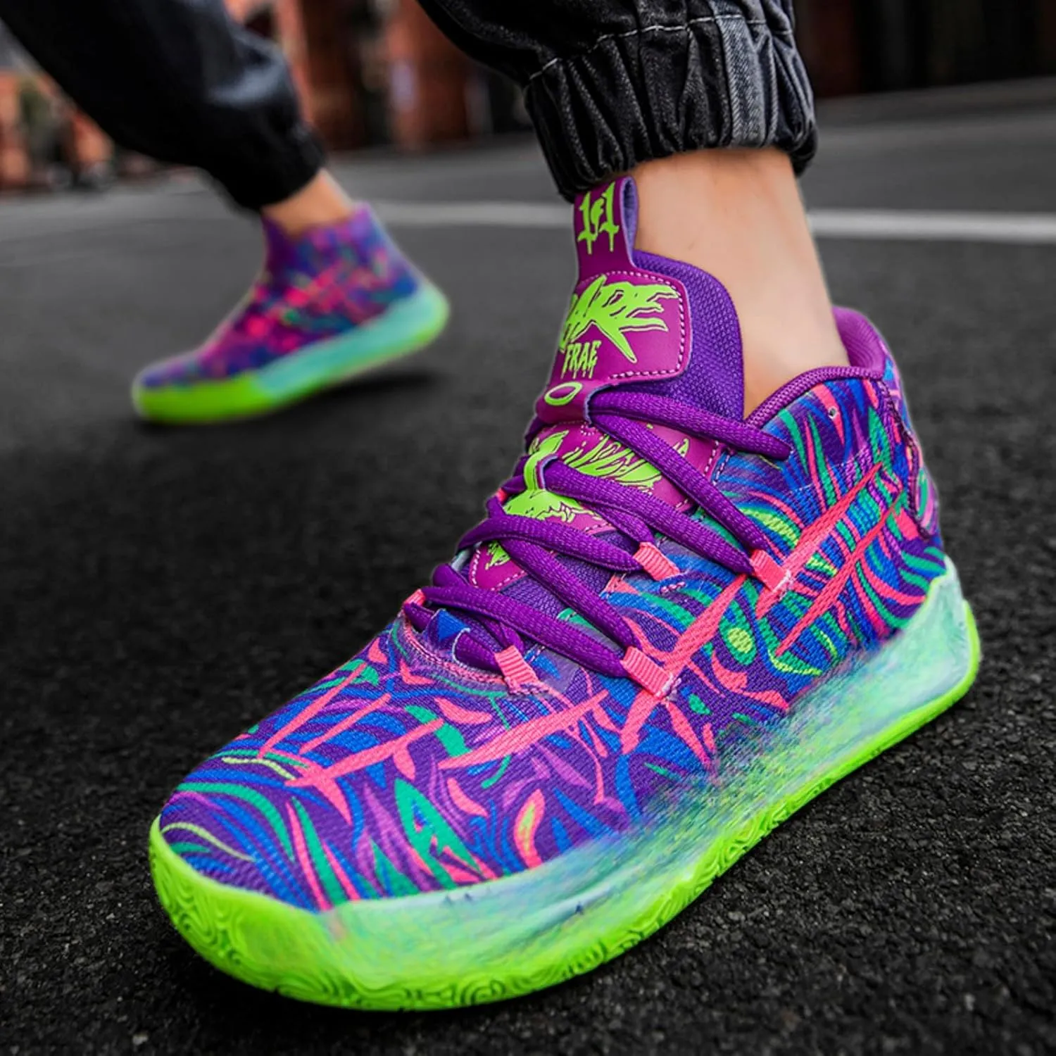 FOTN Womens Multicolour Lace Up Fashion Sneaker High-Top Casual Breathable Sports Athletic Walking Running Basketball Shoes