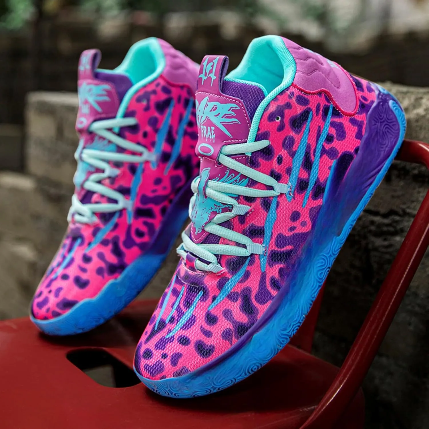 FOTN Womens Multicolour Lace Up Fashion Sneaker High-Top Casual Breathable Sports Athletic Walking Running Basketball Shoes