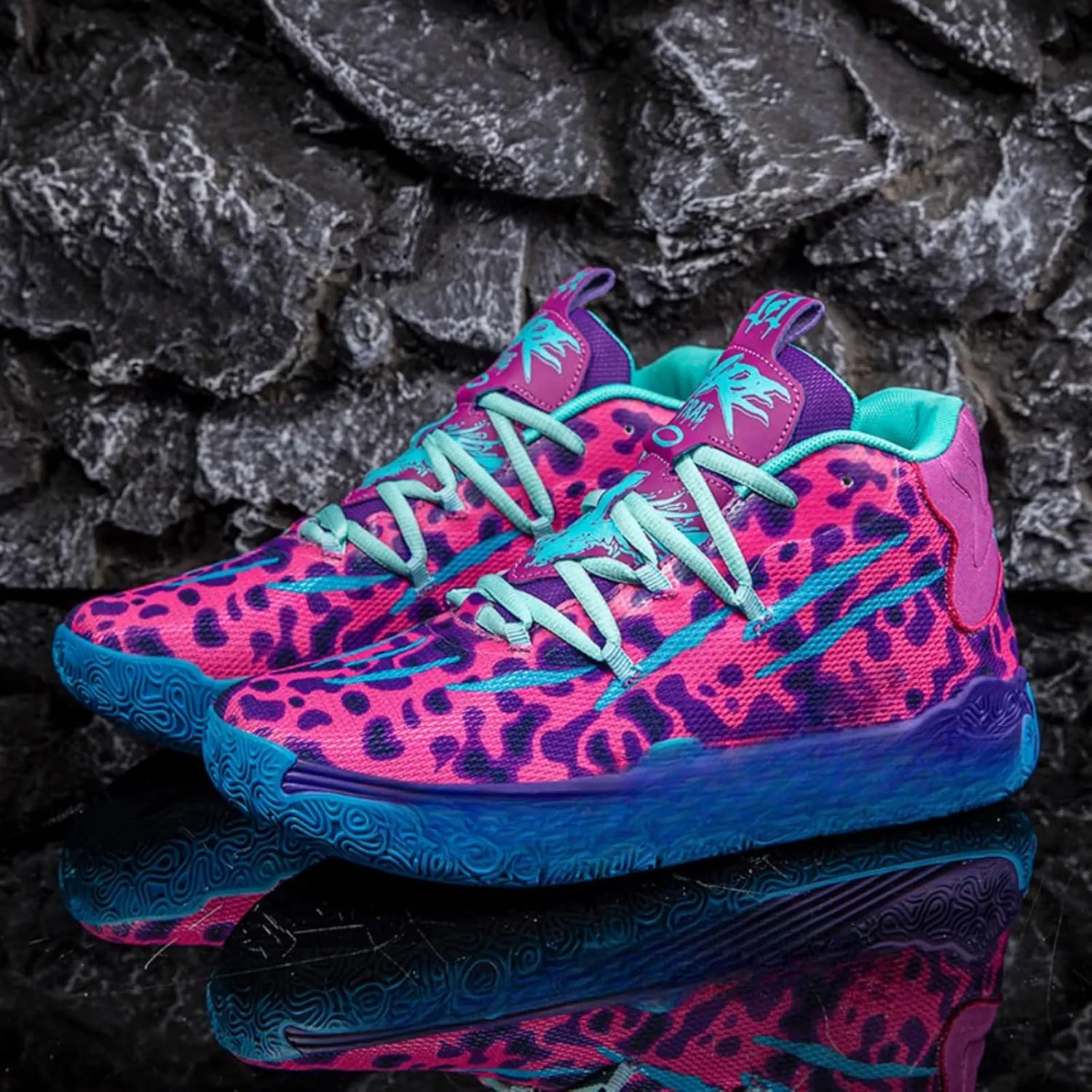FOTN Womens Multicolour Lace Up Fashion Sneaker High-Top Casual Breathable Sports Athletic Walking Running Basketball Shoes