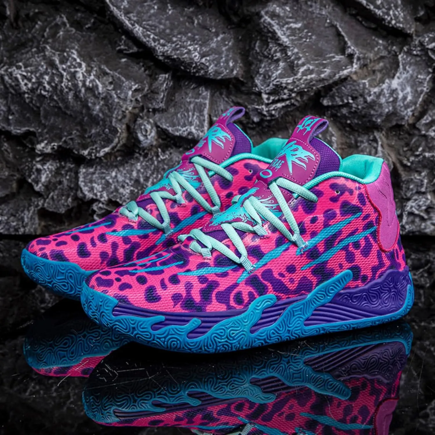 FOTN Womens Multicolour Lace Up Fashion Sneaker High-Top Casual Breathable Sports Athletic Walking Running Basketball Shoes