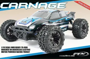 FTX5543  FTX CARNAGE 1/10 BRUSHLESS TRUCK 4WD RTR W/LIPO & CHARGER