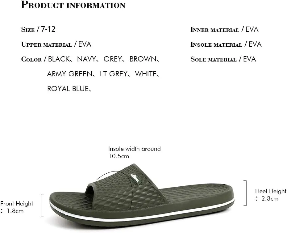 FUNKYMONKEY Mens Bathroom Shower Slippers Indoor Home Beach Non Slip Sandal