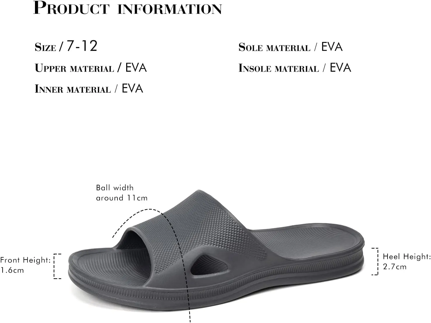 FUNKYMONKEY Mens Bathroom Shower Slippers Indoor Home Beach Non Slip Sandal