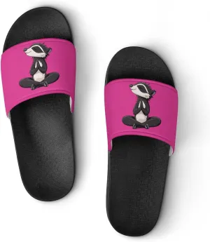 Funny Yoga Honey Badger Women's House Sandals Non Slide Bathroom Beach Slippers for Men