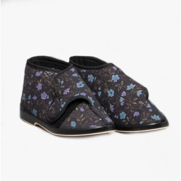 GBS BELLA Womens Extra Wide (E ) Boot Slippers Black