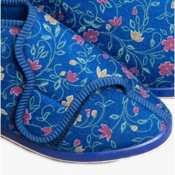 GBS BELLA Womens Extra Wide (E ) Boot Slippers Blue