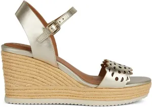 Geox Women's D Ponza A Wedge Sandal, Gold, 5 Women