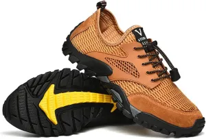 GEXECEUSS Hiking Shoes Men Lightweight Outdoor Wading Breathable Sneakers Low-Top Anti Slip Shock Absorption Camping Walking Shoes