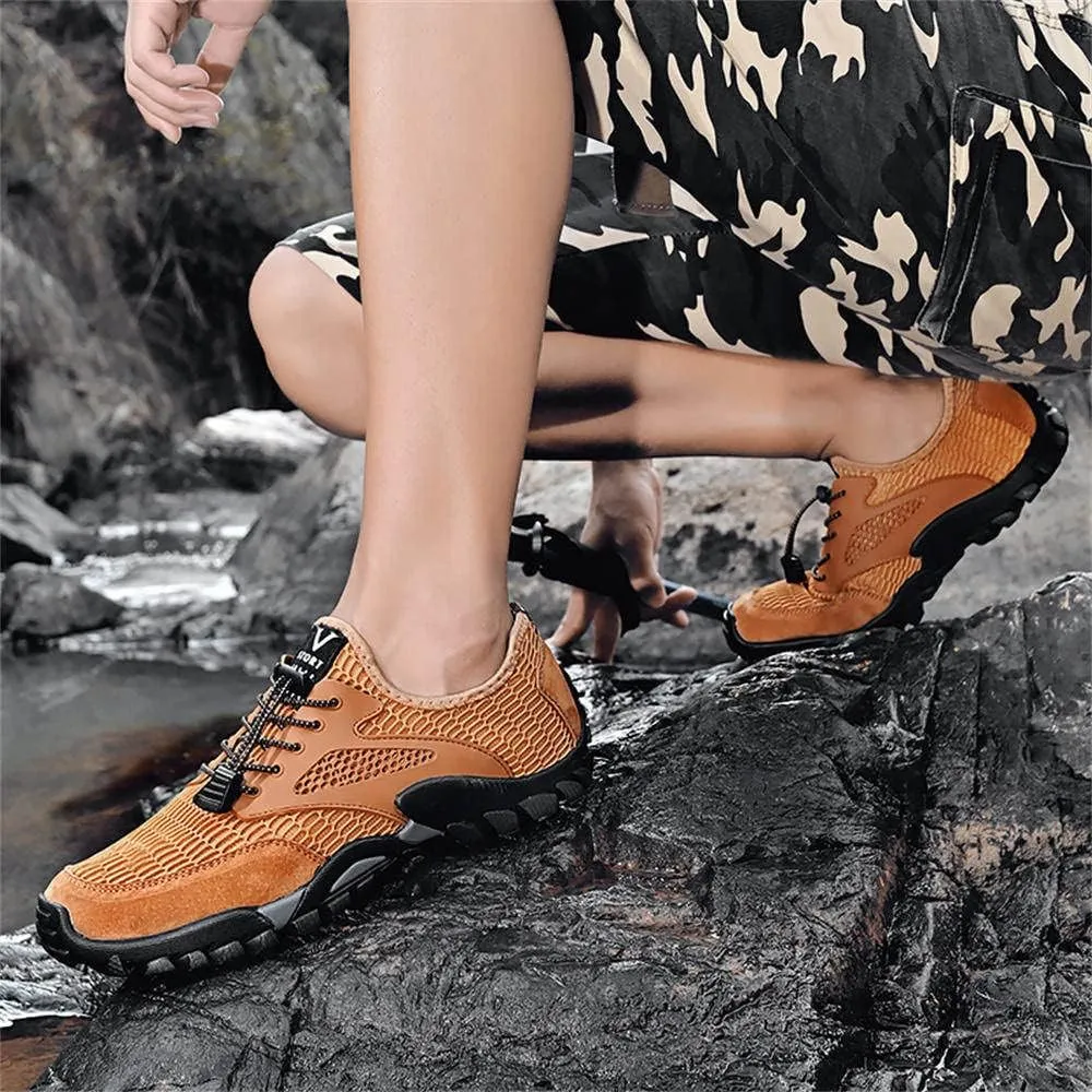 GEXECEUSS Hiking Shoes Men Lightweight Outdoor Wading Breathable Sneakers Low-Top Anti Slip Shock Absorption Camping Walking Shoes