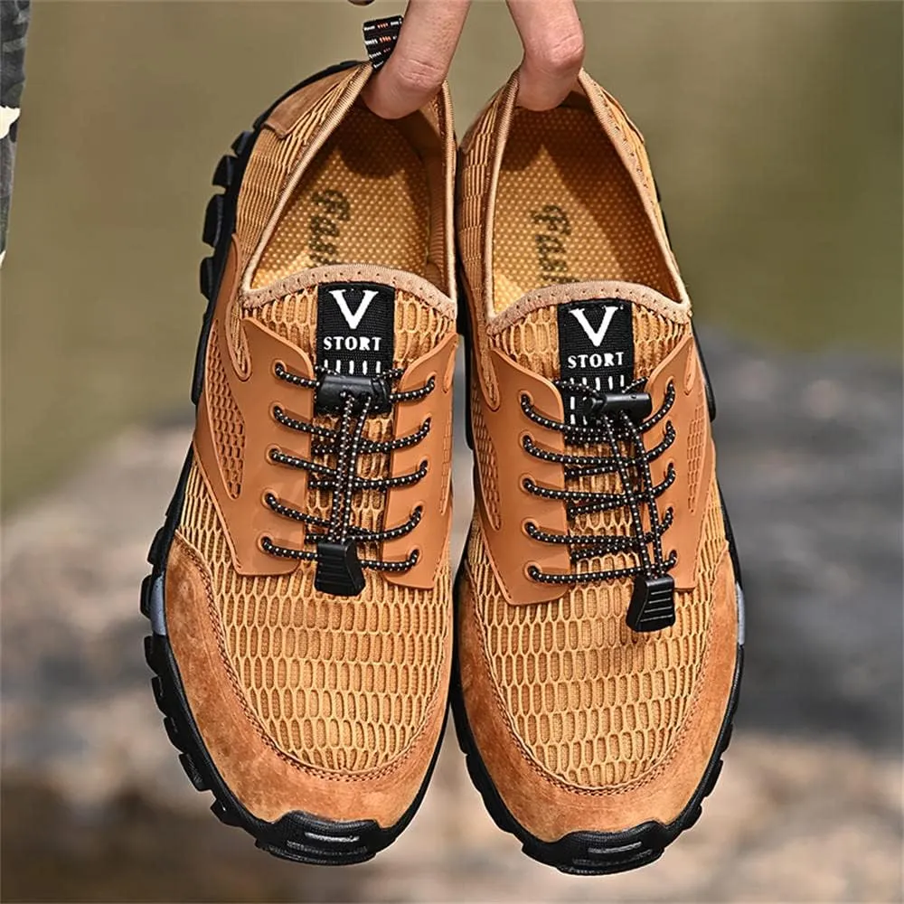 GEXECEUSS Hiking Shoes Men Lightweight Outdoor Wading Breathable Sneakers Low-Top Anti Slip Shock Absorption Camping Walking Shoes