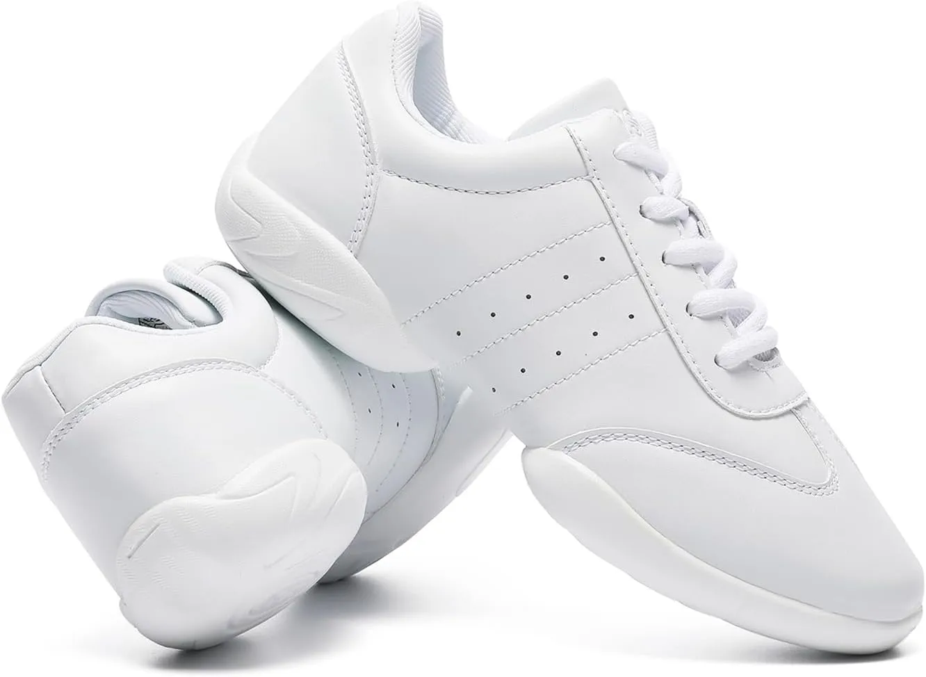 Girls Cheer Shoes White Youth Cheerleading Shoes Dance Athletic Training Breathable Dancing Lightweight Competition Comfortable Sport Sneakers