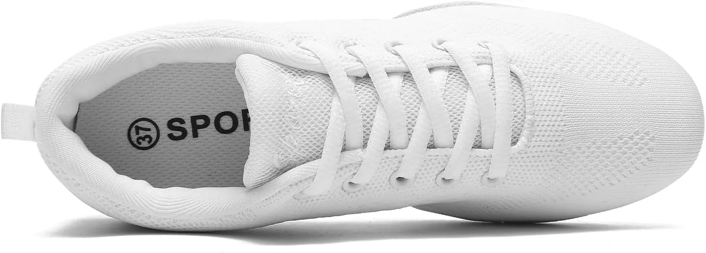 Girls Cheer Shoes White Youth Cheerleading Shoes Dance Athletic Training Breathable Dancing Lightweight Competition Comfortable Sport Sneakers