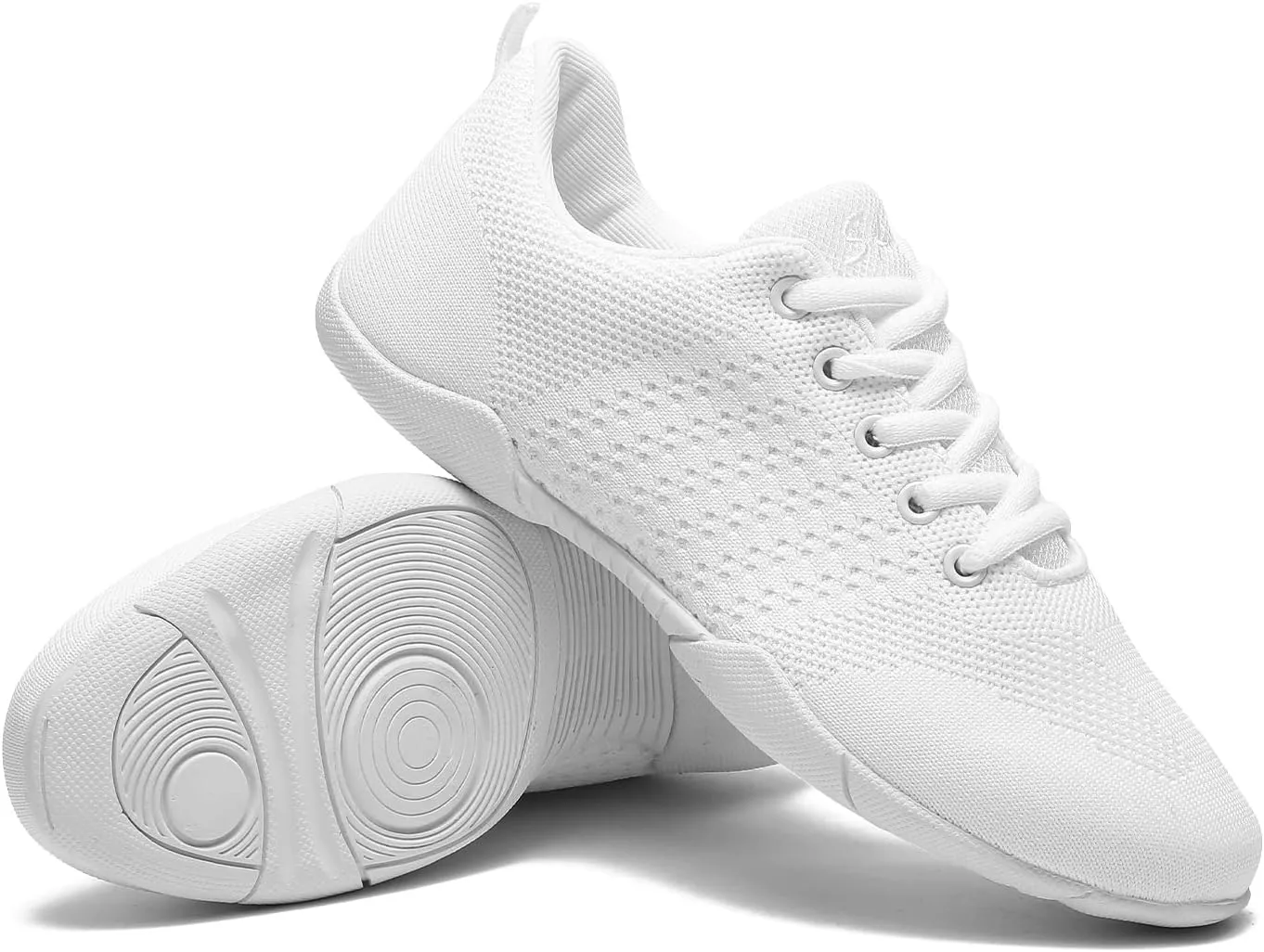 Girls Cheer Shoes White Youth Cheerleading Shoes Dance Athletic Training Breathable Dancing Lightweight Competition Comfortable Sport Sneakers