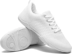 Girls Cheer Shoes White Youth Cheerleading Shoes Dance Athletic Training Breathable Dancing Lightweight Competition Comfortable Sport Sneakers