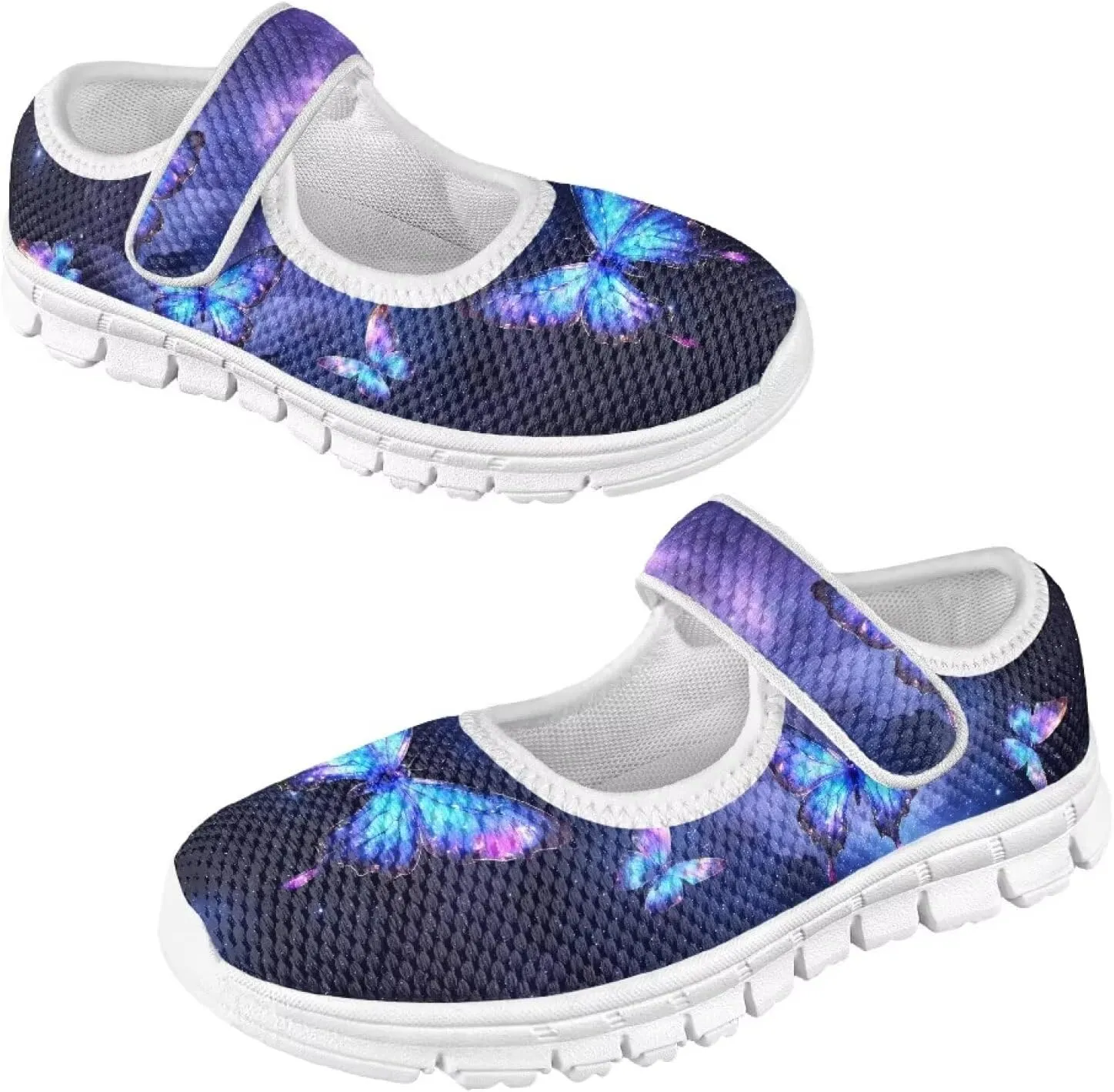 Girls Single Buckle Sneaker,Mary Jane Flats Shoes for Kids,Lightweight Walking Sneaker with White Sole Size 11-15