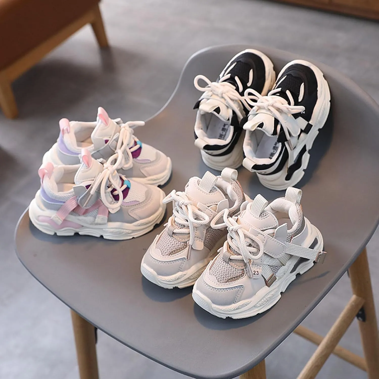 Girls Tennis Sneakers Platform Boys Chunky Shoes Breathable Child Sports Shoe Casual Fashion Outdoor Walking