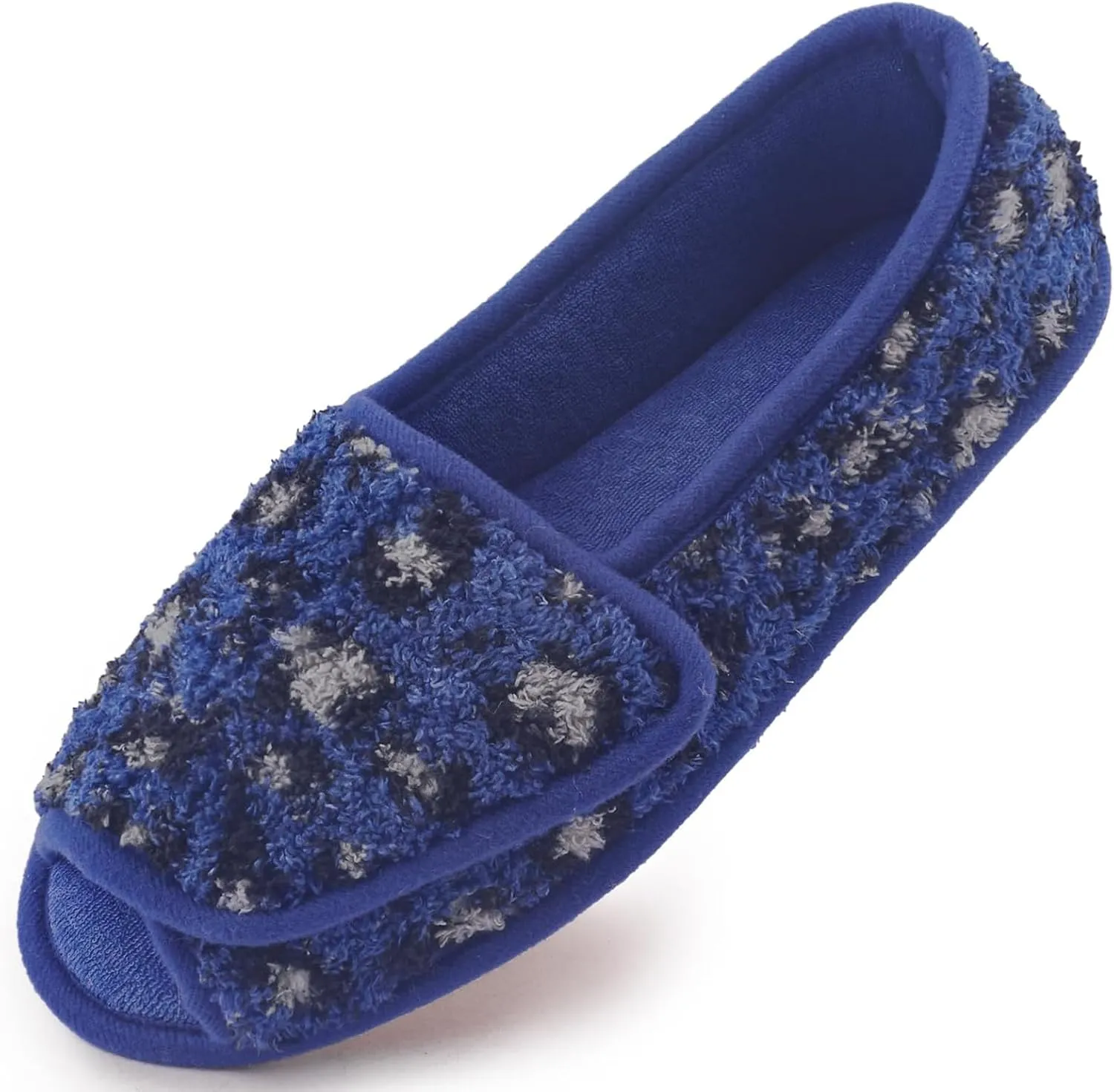 Git-up Diabetic Slippers for Women Memory Foam Arthritis Edema Adjustable Open Toe Swollen Feet Slippers Bedroom House Indoor Outdoor Shoes with Rubber Sole