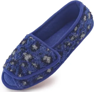 Git-up Diabetic Slippers for Women Memory Foam Arthritis Edema Adjustable Open Toe Swollen Feet Slippers Bedroom House Indoor Outdoor Shoes with Rubber Sole