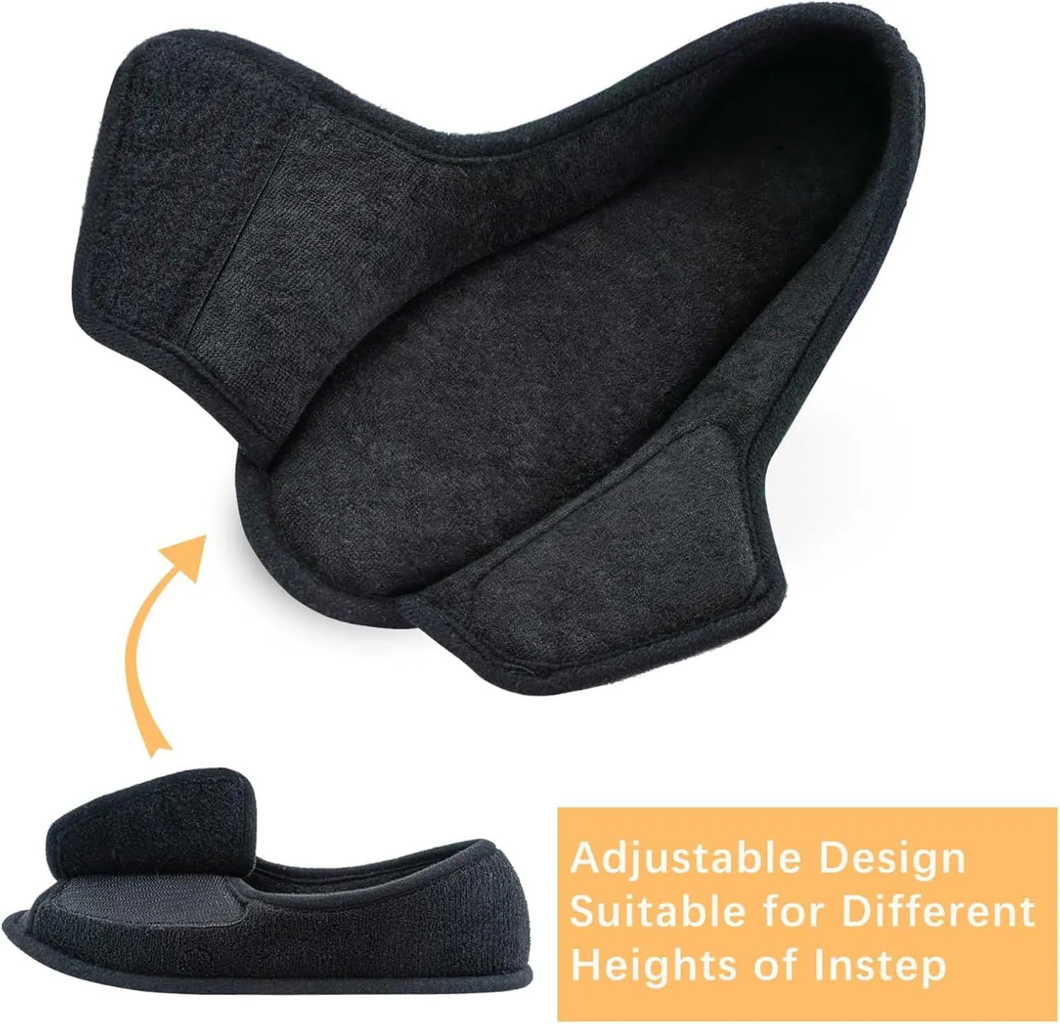Git-up Diabetic Slippers for Women Memory Foam Arthritis Edema Adjustable Open Toe Swollen Feet Slippers Bedroom House Indoor Outdoor Shoes with Rubber Sole
