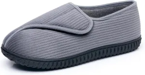 Git-up Men Memory Foam Diabetic Slippers Adjustable Arthritis Edema Swollen Feet Wide House Shoes Comfy Soft Non-Slip Plus Size Indoor Outdoor Slipper